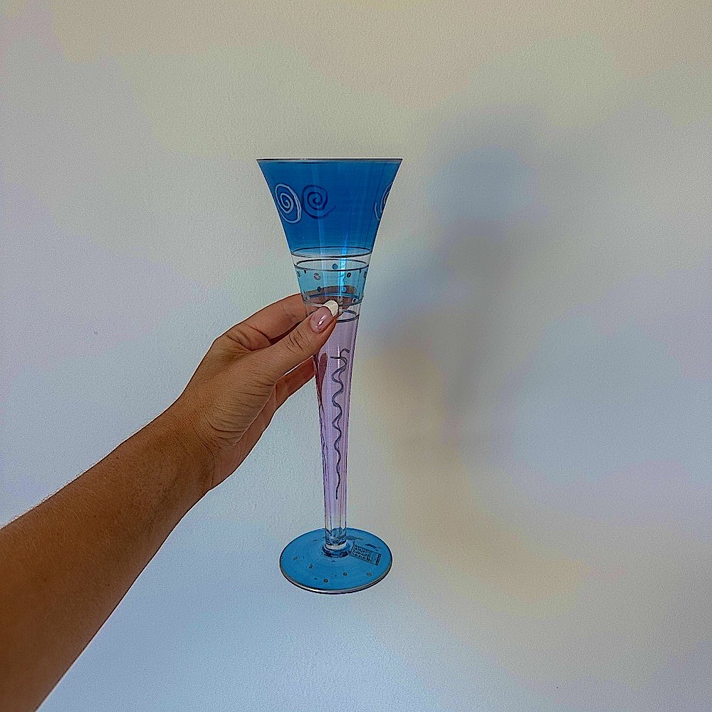 Vintage Roscher & Co Hand Painted Glass